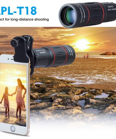 Phone Lens Kit Fisheye Wide Angle Macro 18X Telephoto With 3 in 1 Lens