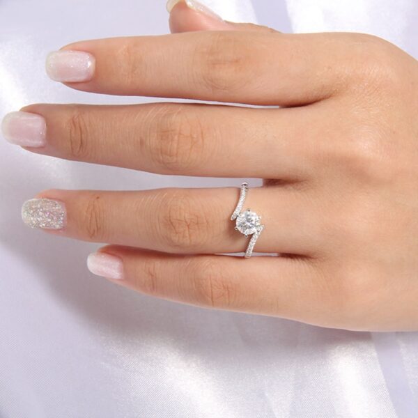 1 Carat ct 6.5mm White Engagement Wedding Moissanite Diamond Ring 5