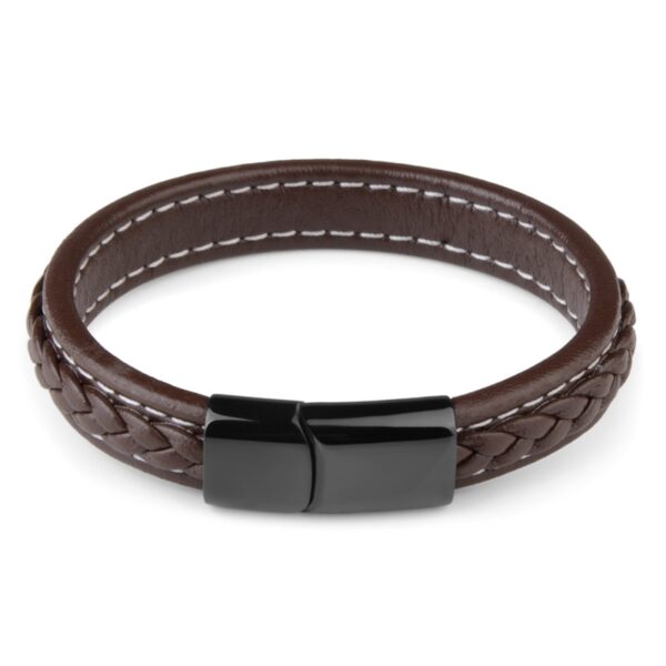 Fashion Genuine Leather Braid Bracelet Magnetic Buckle Clasps Vintage Women Men Bracelets 3