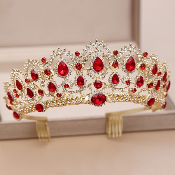 Wedding Crown Red Crystal Rhinestone 4