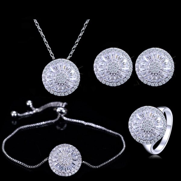 4Pcs Pack New Fashion Dubai 925 Sterling Silver for Women 5