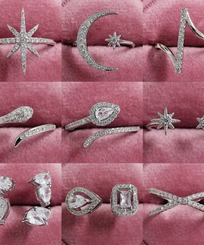 Snake Star X 925 Sterling Silver Trendy Fashion Rings for Women