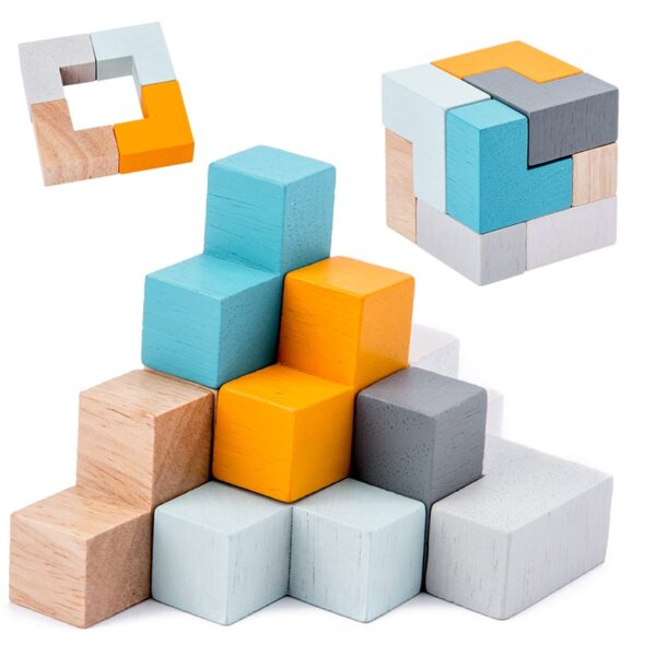 Wooden Building Block Disassembly Toys 4