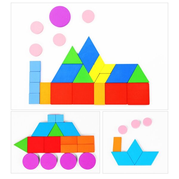 Geometric Shapes 3D Puzzles Wooden Jigsaw Puzzles 3