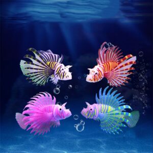Aquarium Artificial Luminous Lionfish Silicone Fake Fish Floating Glow In Dark 1