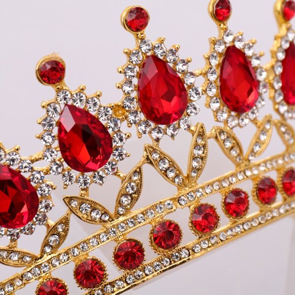 Luxury Red Rhinestone Crystal Wedding Crown 6