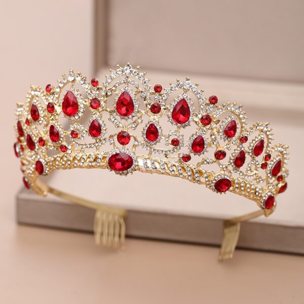 Wedding Crown Red Crystal Rhinestone 2