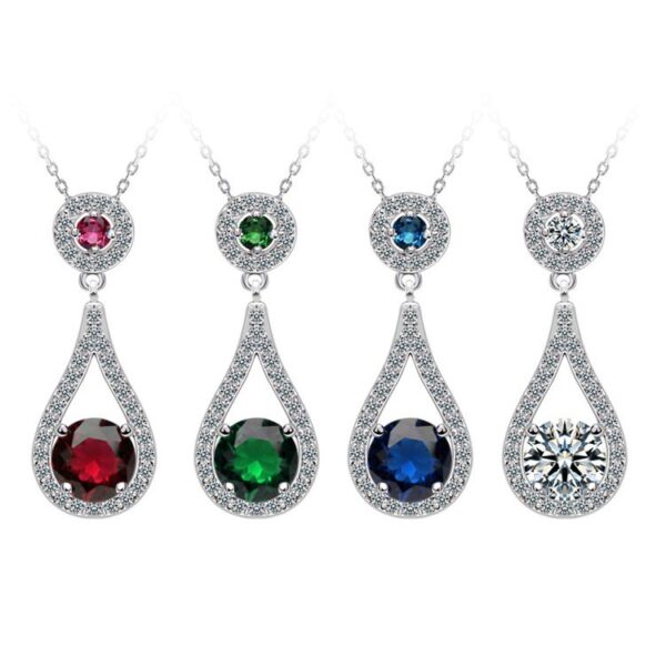 2Pcs Pack Multicolor 925 Sterling Silver Earrings Necklace for Women 3