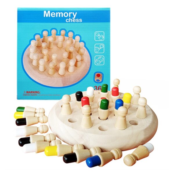 Wooden Toy Color Memory Chess Match Game 2