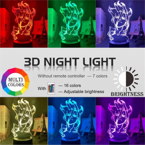 3D Night Light Anime Dr Stone Figure 3