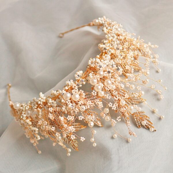 Luxury Wedding Crown Bridal Pearl Tiara 4