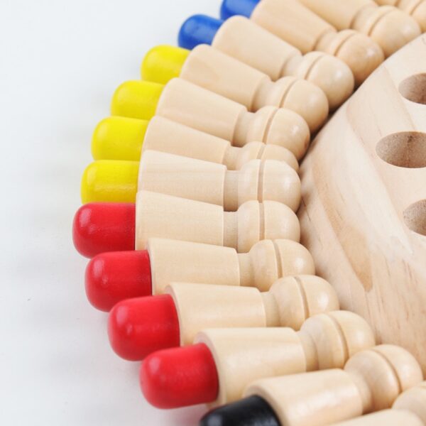 Wooden Toy Color Memory Chess Match Game 4
