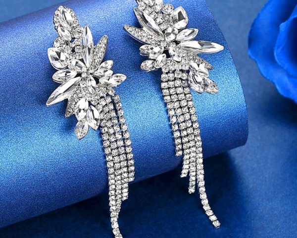 Sparkling Wedding Tassel Earrings 6