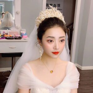 Luxury Wedding Crown Bridal Pearl Tiara 2
