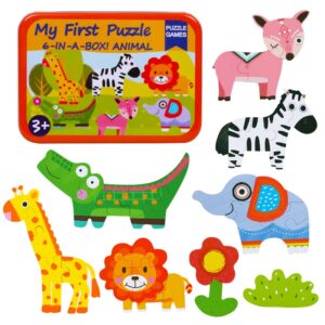 6 Patterns in 1 Box Puzzle Jigsaw Wooden Toys 1