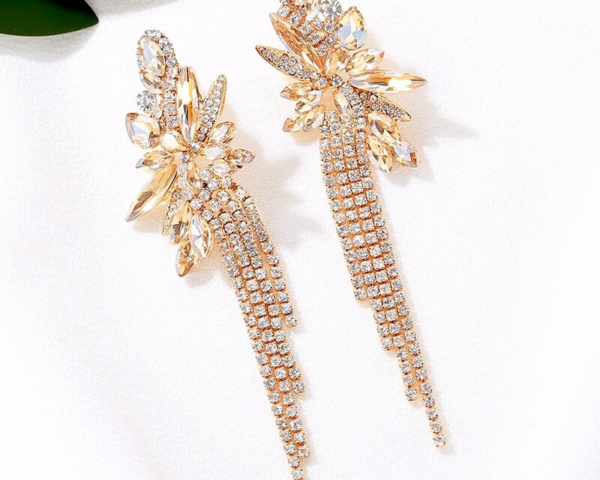Sparkling Wedding Tassel Earrings 5