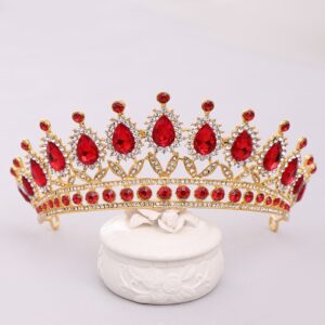 Luxury Red Rhinestone Crystal Wedding Crown 2