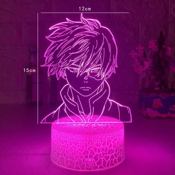 3D Night Light Anime My Hero Academia Shoto Todoroki Face Design 4