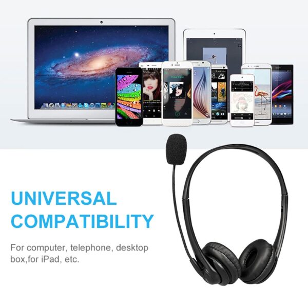 Wired Headset With Microphone Call Center Headphone With Noise Canceling Mic 6