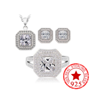 3Pcs Pack New Fashion Real 925 Sterling Silver Jewelry Set