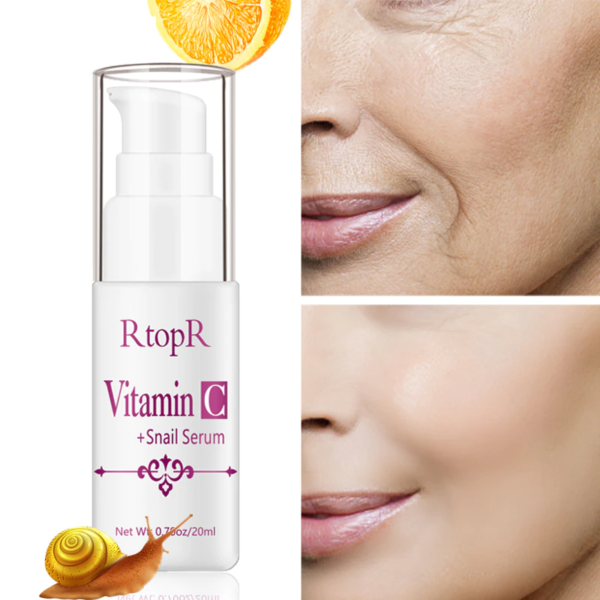 Vitamin C Snail Serum Anti-Aging Shrink Pores Whitening Moisturizing Oil Control