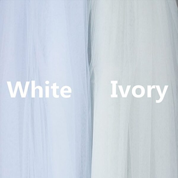 1.5m Two Layers Soft Tulle Ivory Lace Edge Short Wedding Bridal Veils with Comb 5