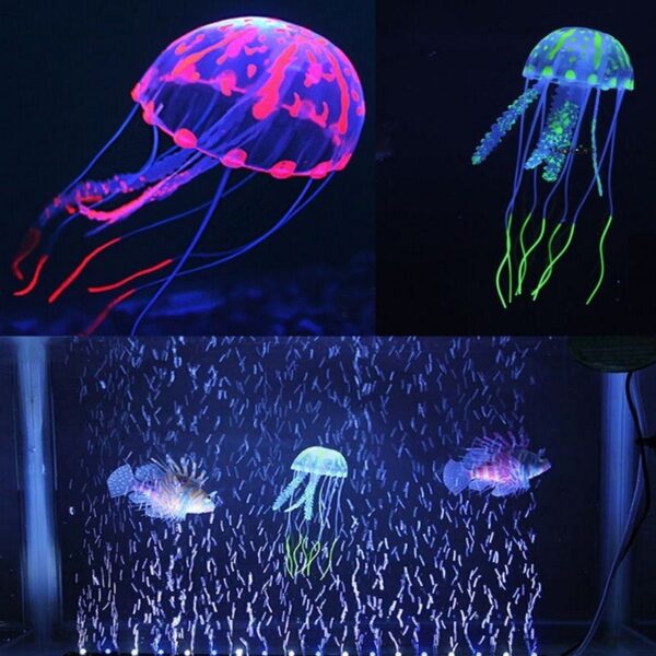 Aquarium Artificial Luminous Lionfish Silicone Fake Fish Floating Glow In Dark 4