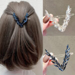 Crystal Hair Clip Korean V Shape Buckle Hairpin