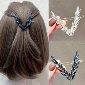 Crystal Hair Clip Korean V Shape Buckle Hairpin 1