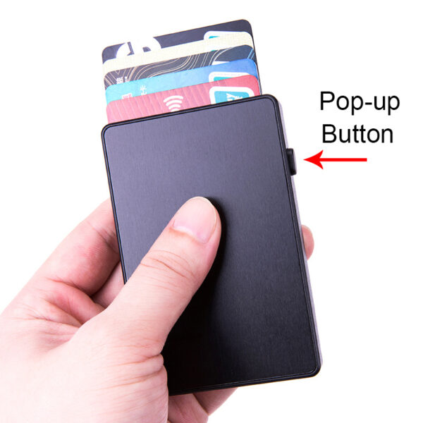 Slim Small Card Wallet RFID Pop-up Push Button 2