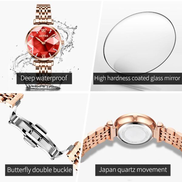 Luxury Jewel Quartz Watch Waterproof Stainless Steel Strap Watch for Women 4