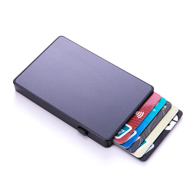 Slim Small Card Wallet RFID Pop-up Push Button 4