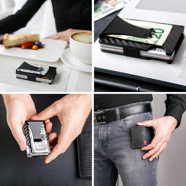 Carbon Fiber Credit Card Holder New Design Minimalist RFID Blocking Wallet 5
