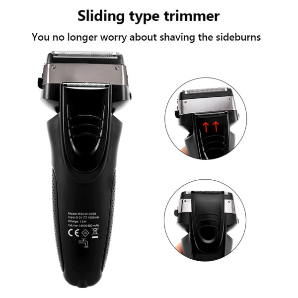 USB Rechargeable Electric Shaver Stainless Steel Shaving Machine 3D Triple Floating Blade Razor 3
