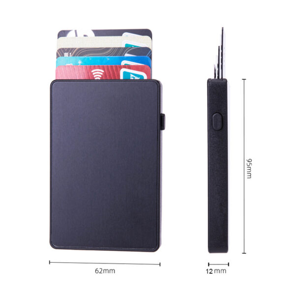 Slim Small Card Wallet RFID Pop-up Push Button 3