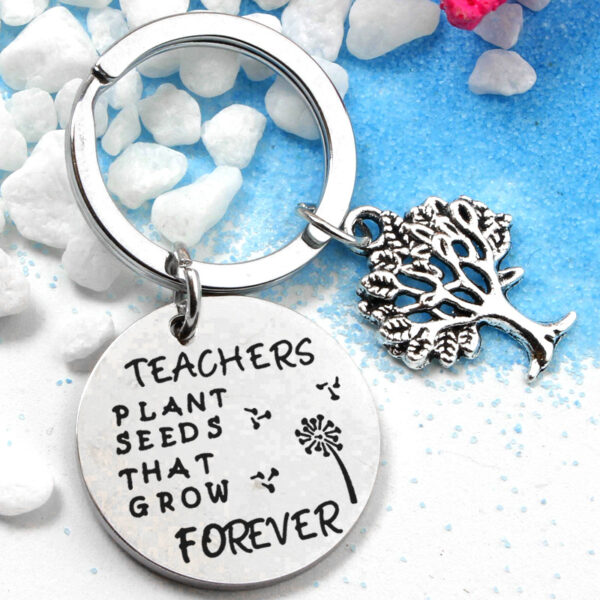 Teacher Plant Seeds That Grow Forever Keychain Teacher's Day Keyring Gift 3