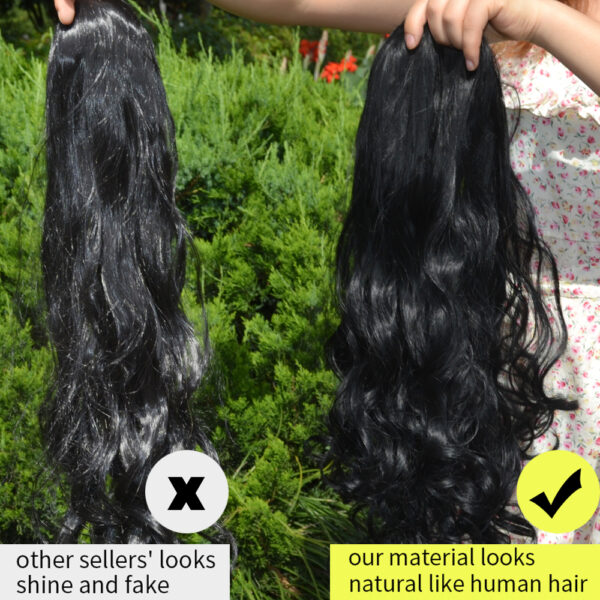 Synthetic Clip In Hair Extension Piece 5 Clips Natural Curly Hairpiece 5