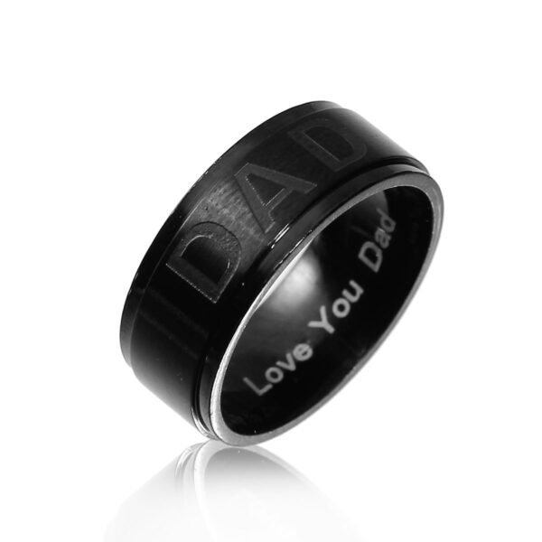 "LOVE YOU DAD" New Arrive Stainless Steel Ring for Dad 4