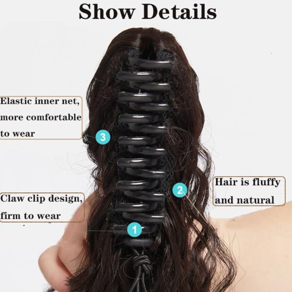 Synthetic Long Straight Claw Ponytail Hair Extension Heat Resistant 4