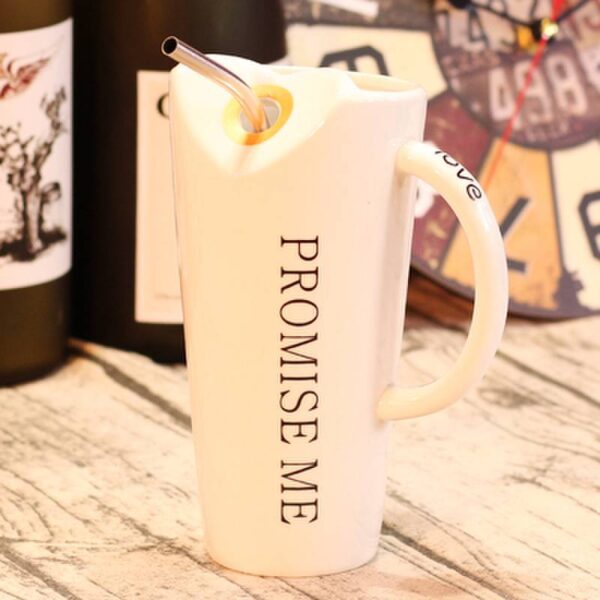 Cute Words Ceramic Coffee Mugs Milk Tea Office Cups 4