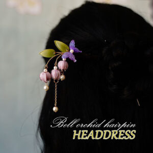 Vintage Handmade Flower Hairpins Wooden Pearls Hair Sticks 2