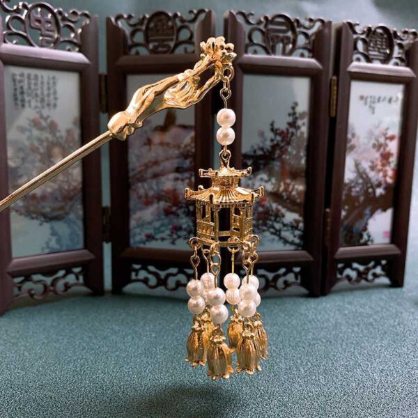 Ancient Style Hairpin Clips Classical Palace Lantern Hair Sticks 2