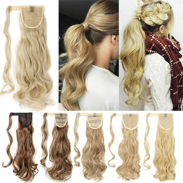 Ponytail Clip Hair Extensions Fake Ponytail Wrap Around Hairpieces 3