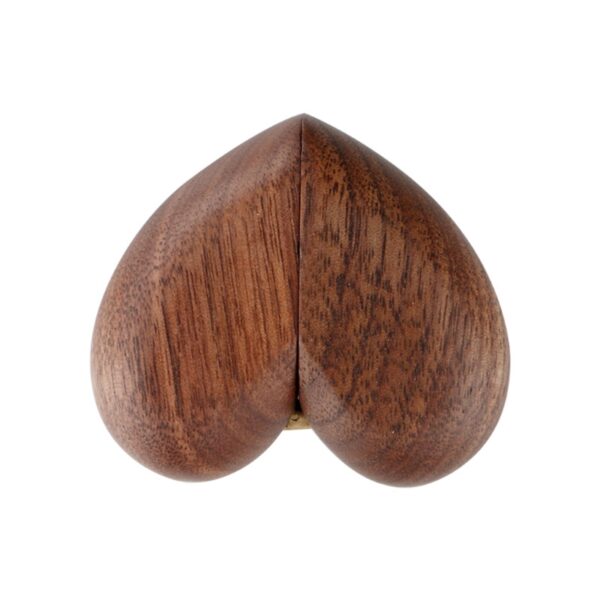 Heart Shaped Walnut Wood Ring Box 2
