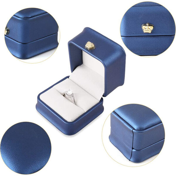 New PU Leather Ring Box Velvet Jewelry Box Gift Packaging 3