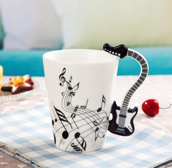Creative Music Violin Style Guitar Mugs Ceramic Coffee Tea Milk Cups 5