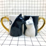 2Pcs/Set KISS CAT Cups Ceramic Mugs