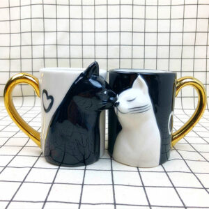 2Pcs/Set KISS CAT Cups Ceramic Mugs 1