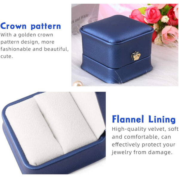 New PU Leather Ring Box Velvet Jewelry Box Gift Packaging 4
