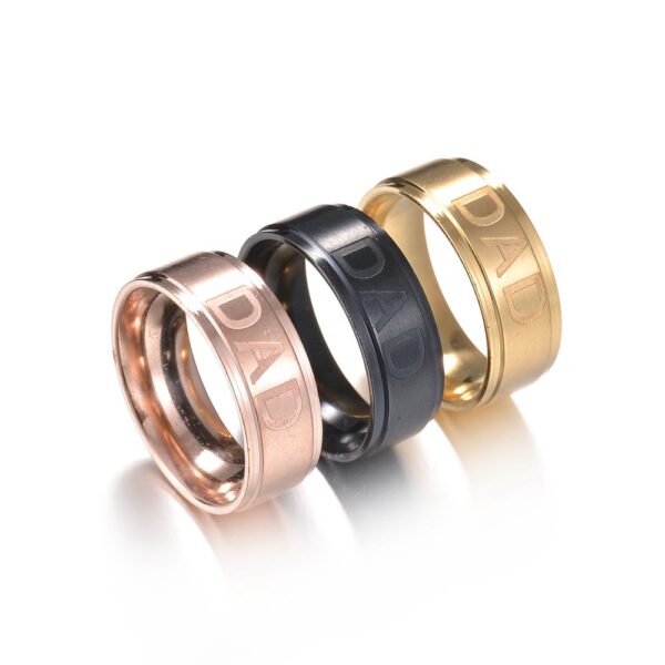 "LOVE YOU DAD" New Arrive Stainless Steel Ring for Dad 2